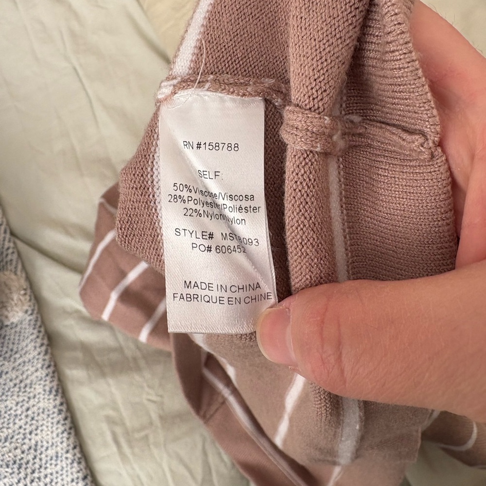 Mable tan striped cardigan sweater - Picture 4 of 4